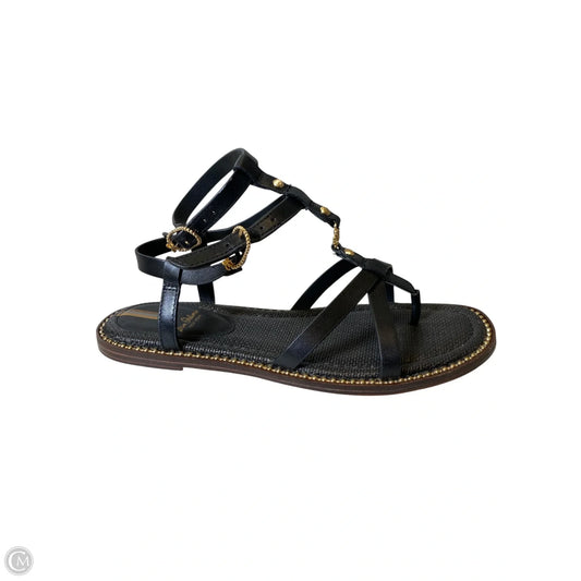 Sandals Flats By Sam Edelman In Black & Gold, Size: 8