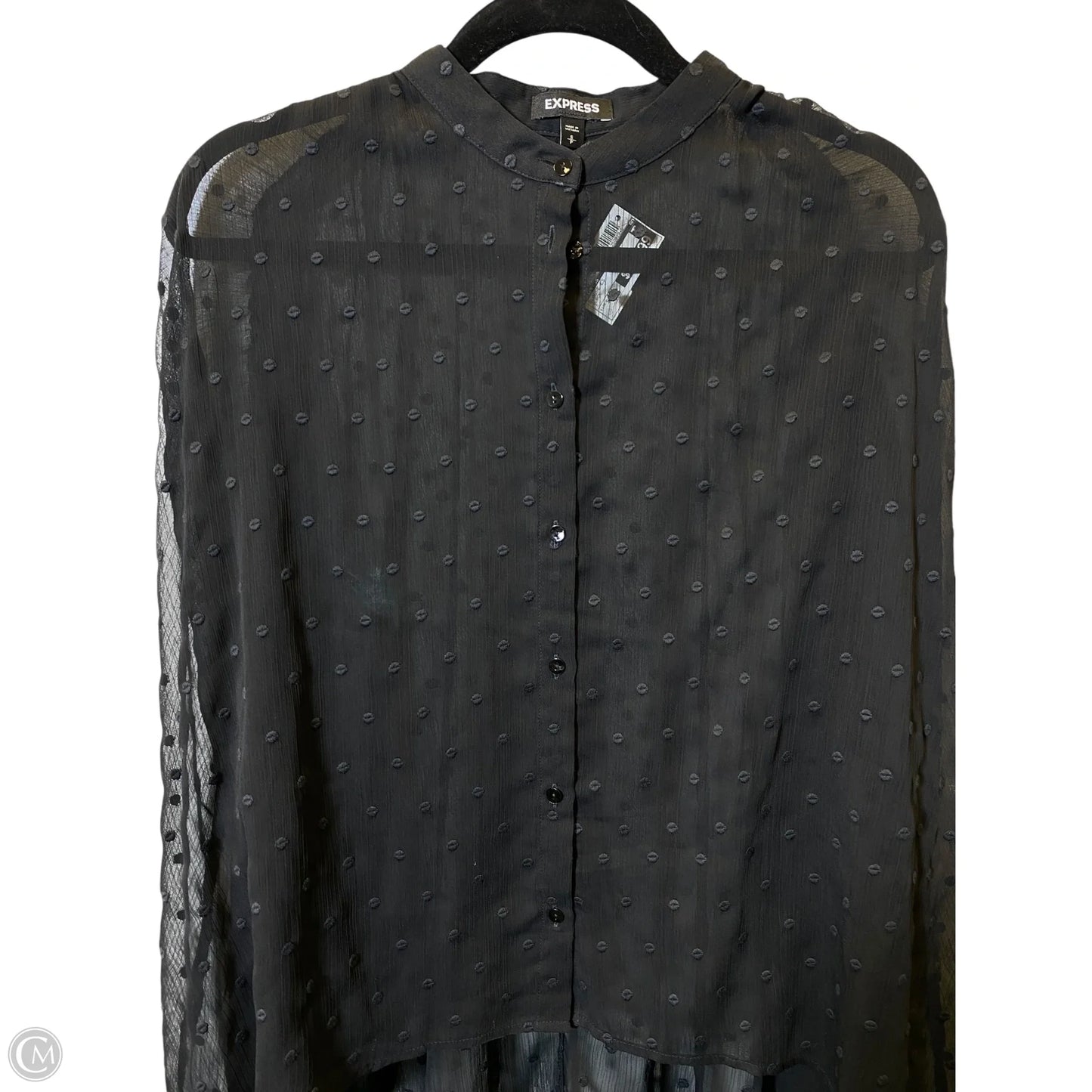Blouse Long Sleeve By Express In Black, Size: S