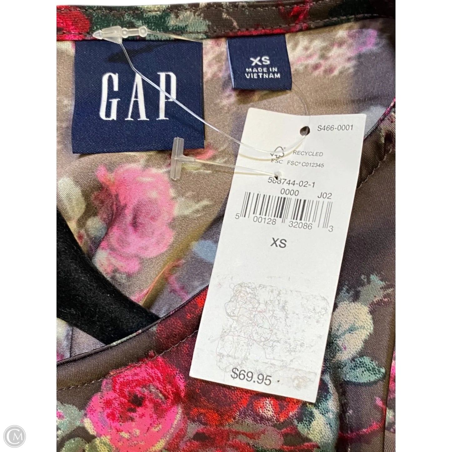 Dress Casual Midi By Gap In Floral Print, Size: Xs