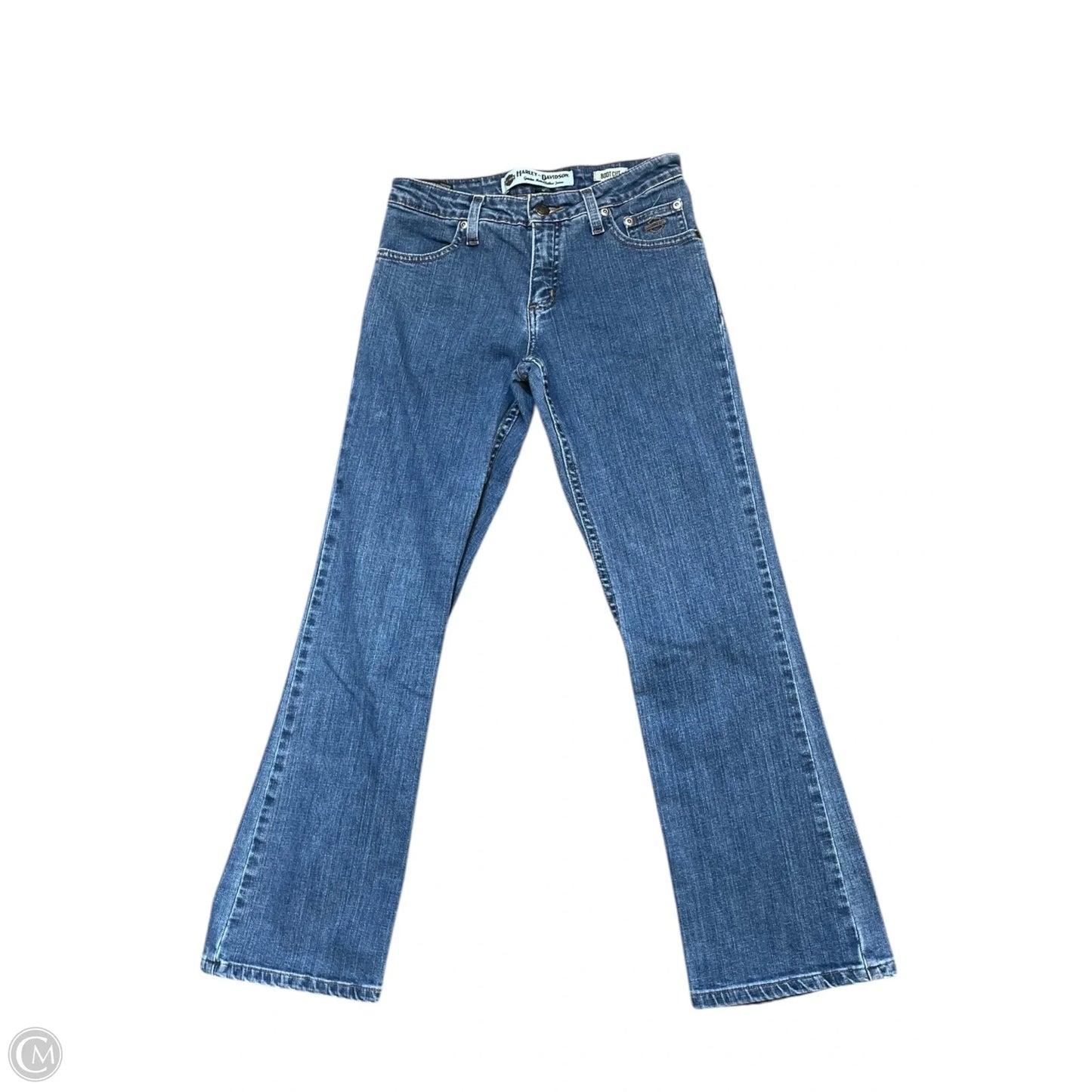 Jeans Boot Cut By Harley Davidson In Blue Denim, Size: 0