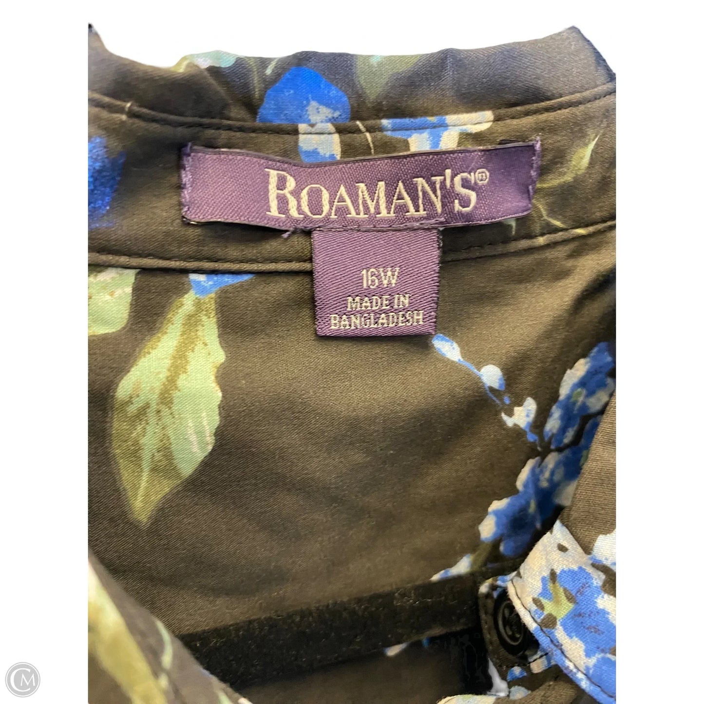 Blouse 3/4 Sleeve By Roamans In Floral Print, Size: Xl