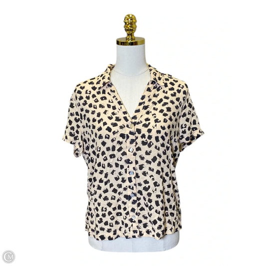 Top Sleeveless By Cloth & Stone In Black & Cream, Size: S