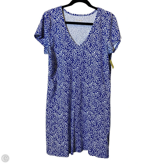 Dress Designer By Lilly Pulitzer In Blue & White, Size: L