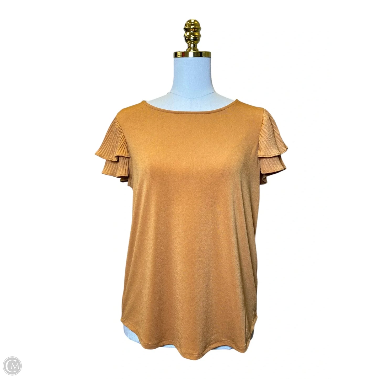 Top Short Sleeve By Adrianna Papell In Orange, Size: M