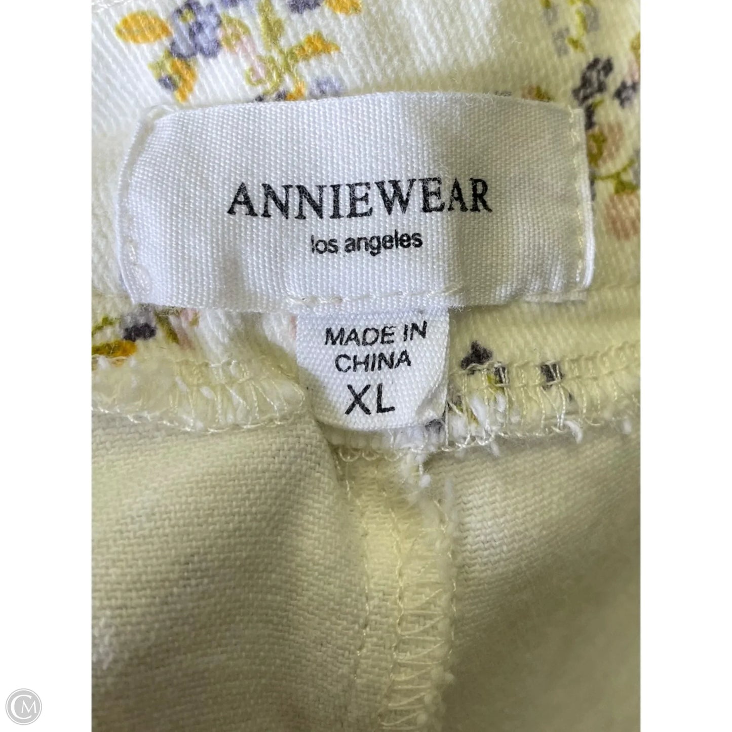 Jeans Wide Leg By Anniewear In Floral Print, Size: Xl