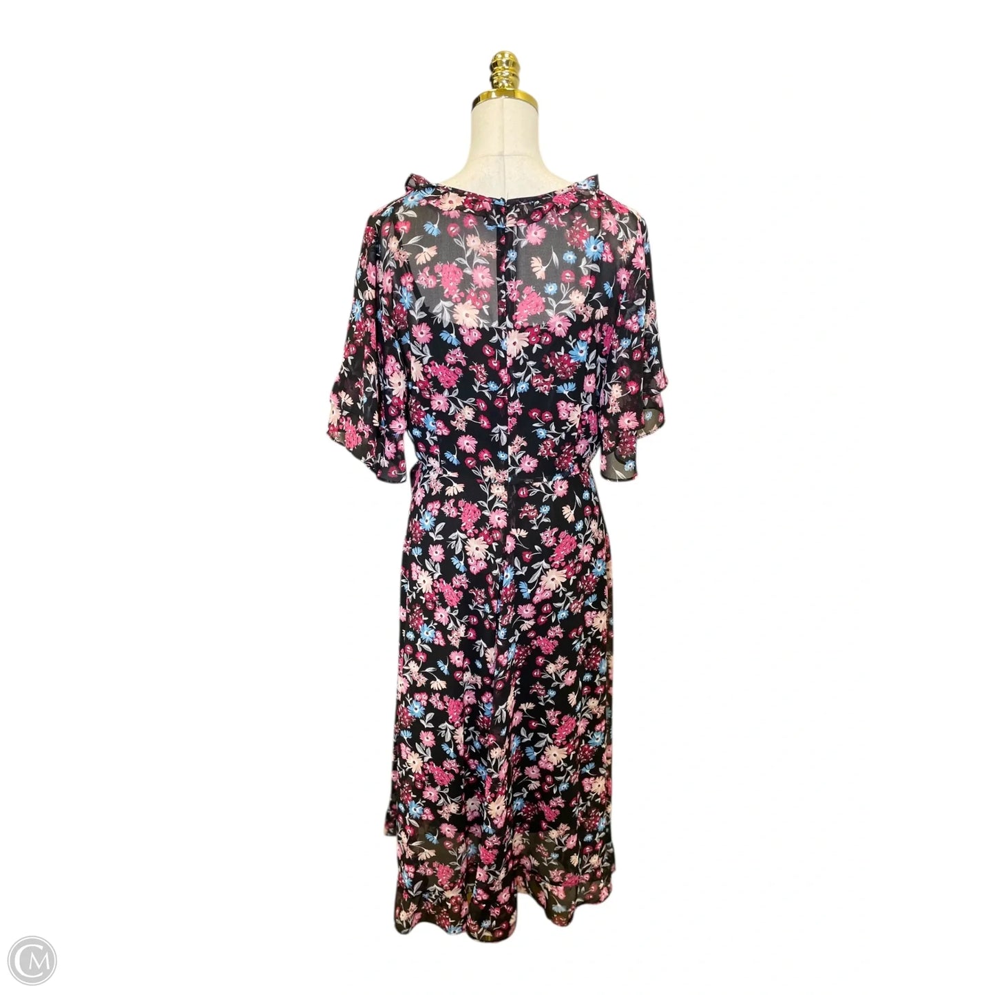 Dress Casual Midi By Calvin Klein In Floral Print, Size: 10