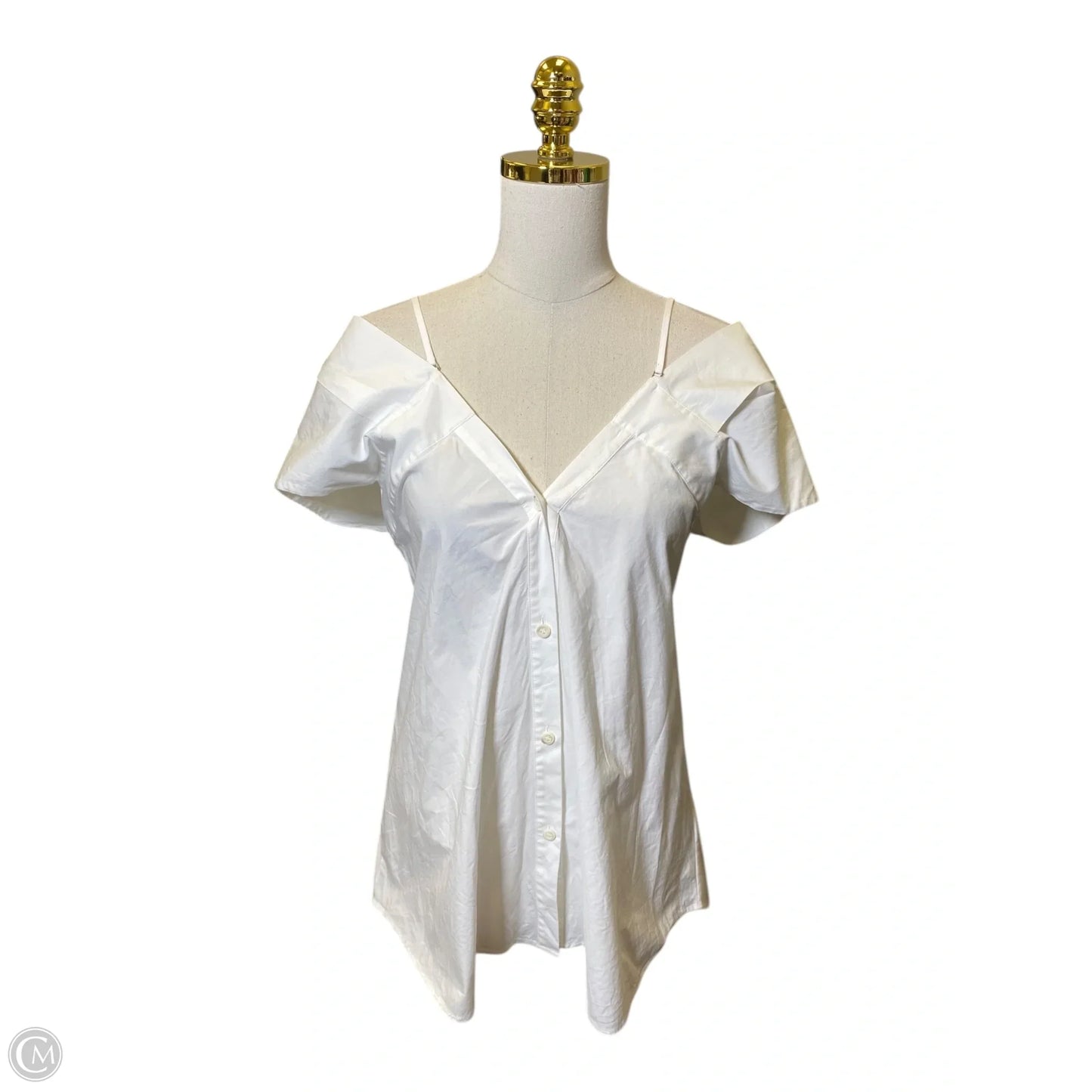 Top Short Sleeve By Theory In White, Size: M