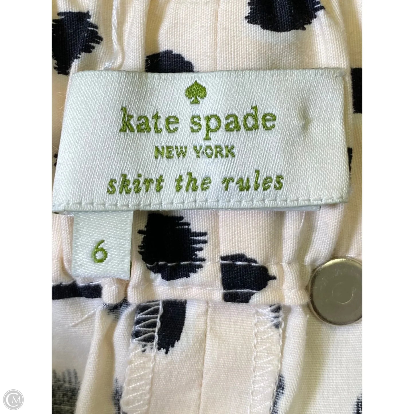 Skirt Designer By Kate Spade In Black & Cream, Size: 6