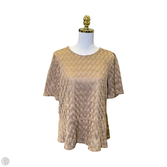 Top Short Sleeve By Chicos In Brown, Size: L