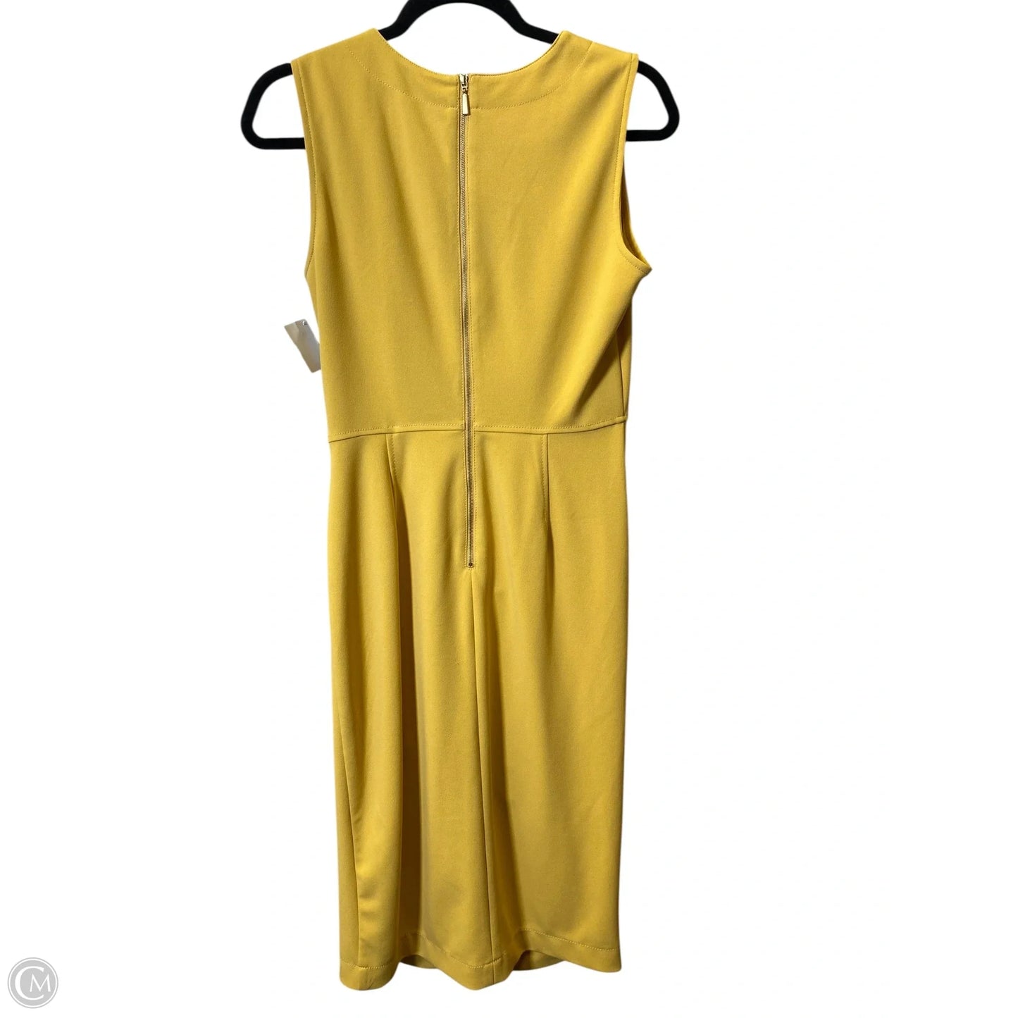 Dress Casual Midi By Calvin Klein In Yellow, Size: 6