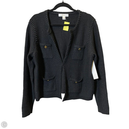 Sweater Cardigan Designer By Lilly Pulitzer In Black & Gold, Size: Xl
