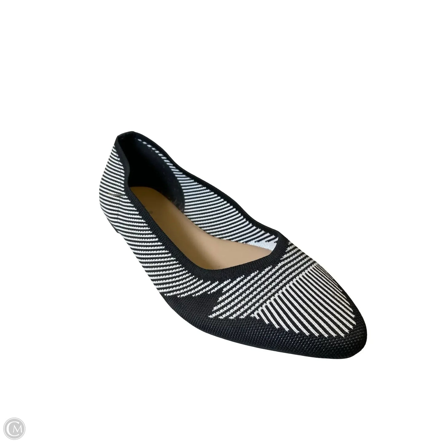 Shoes Flats By Clothes Mentor In Black & White, Size: 8.5