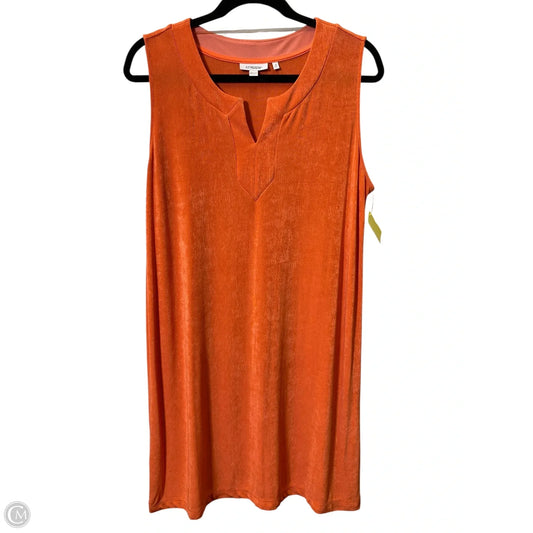 Dress Casual Midi By Chicos In Orange, Size: L