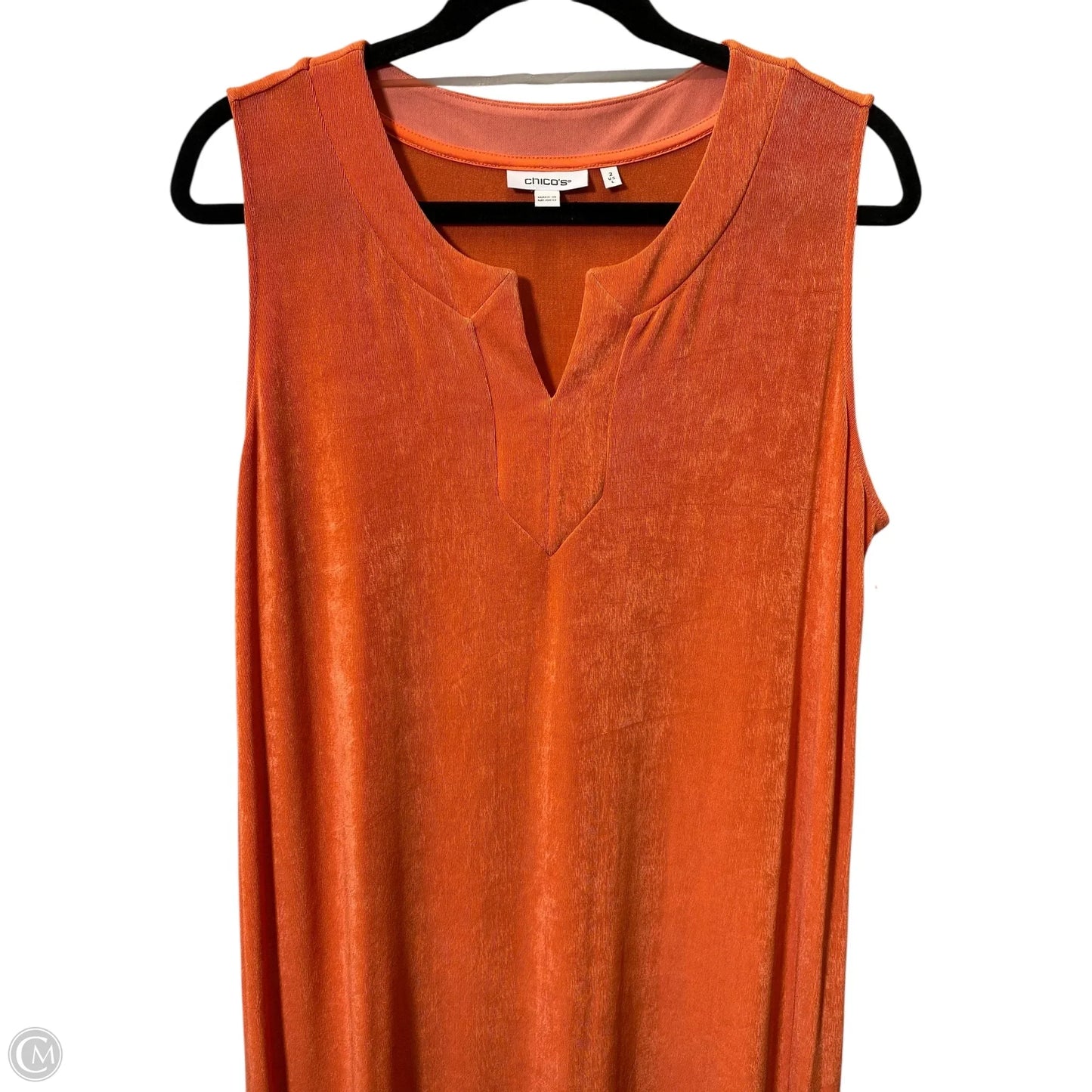 Dress Casual Midi By Chicos In Orange, Size: L