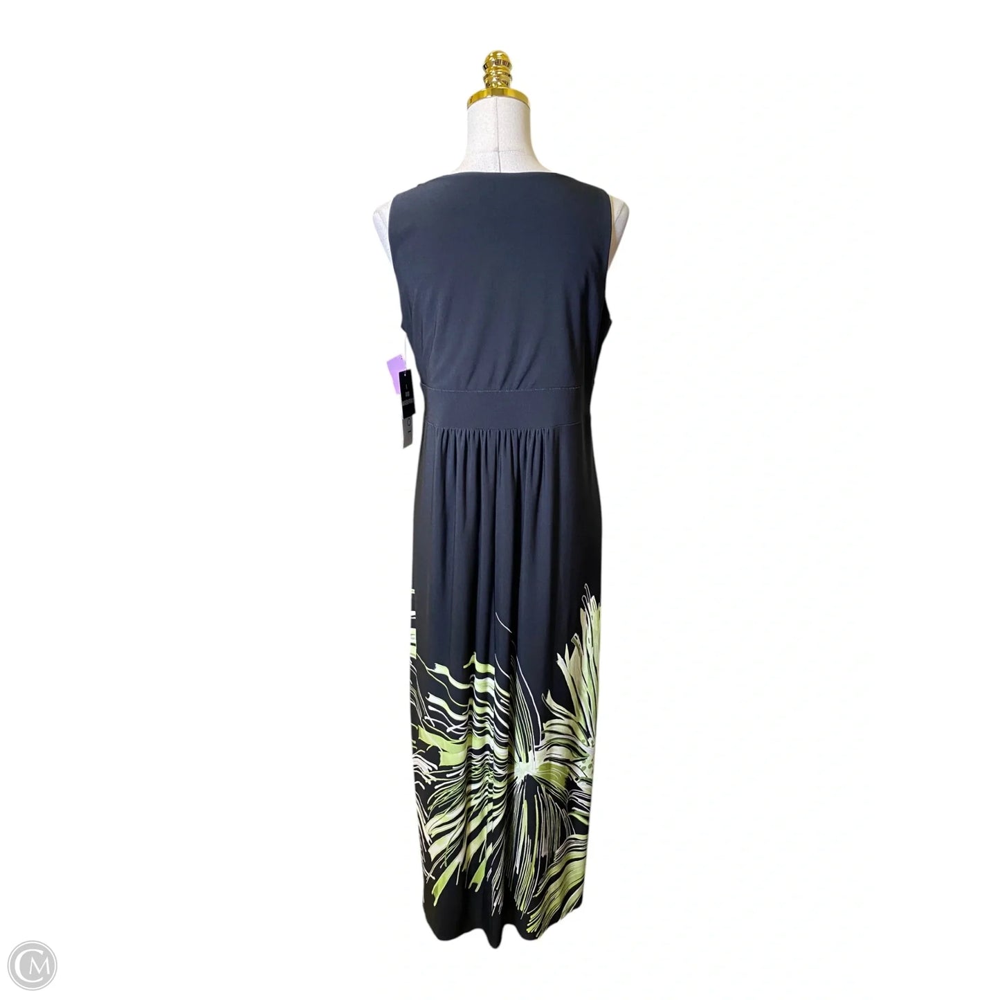 Dress Casual Maxi By Studio 1 In Black & Green, Size: 14