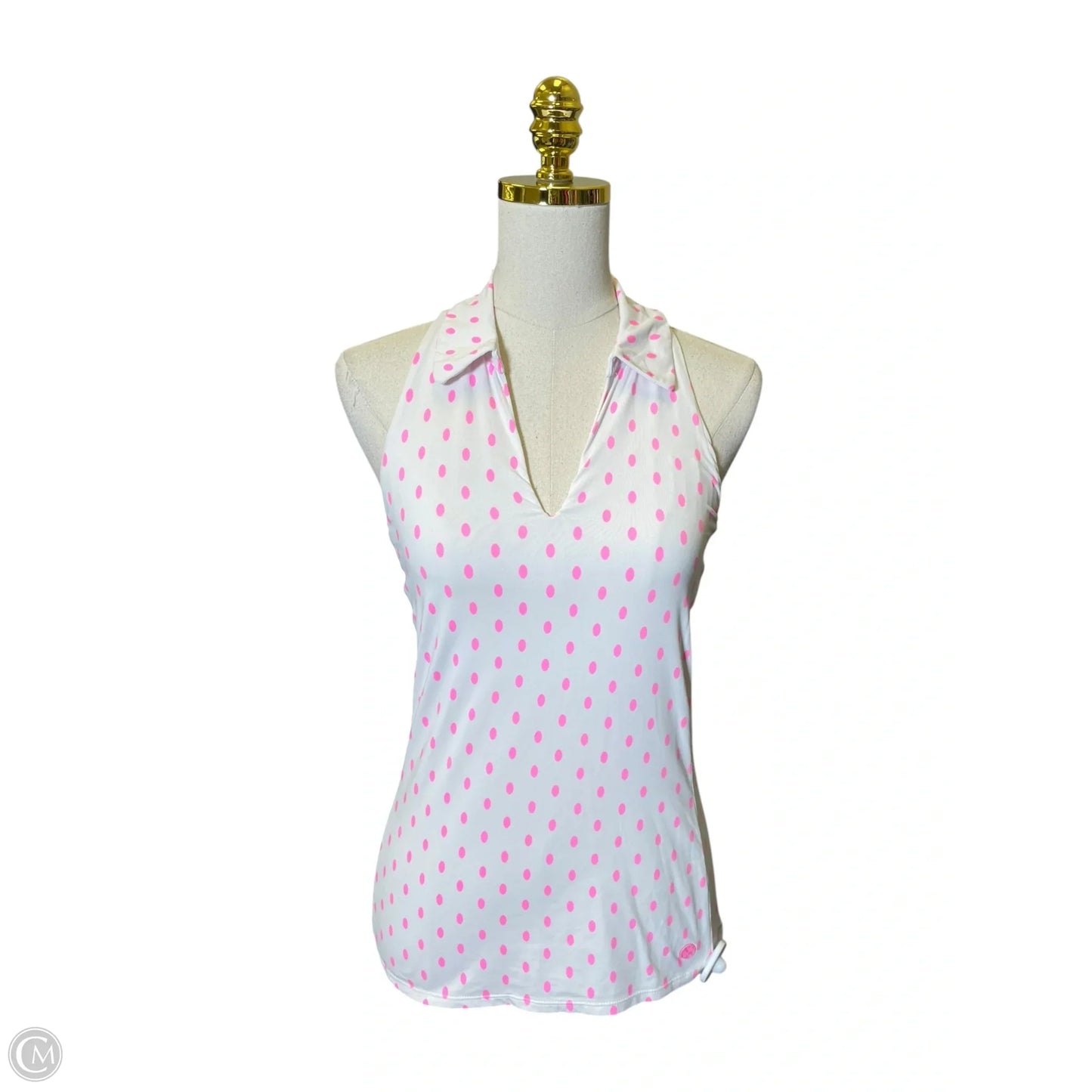 Top Sleeveless Designer By Lilly Pulitzer In Pink & White, Size: S