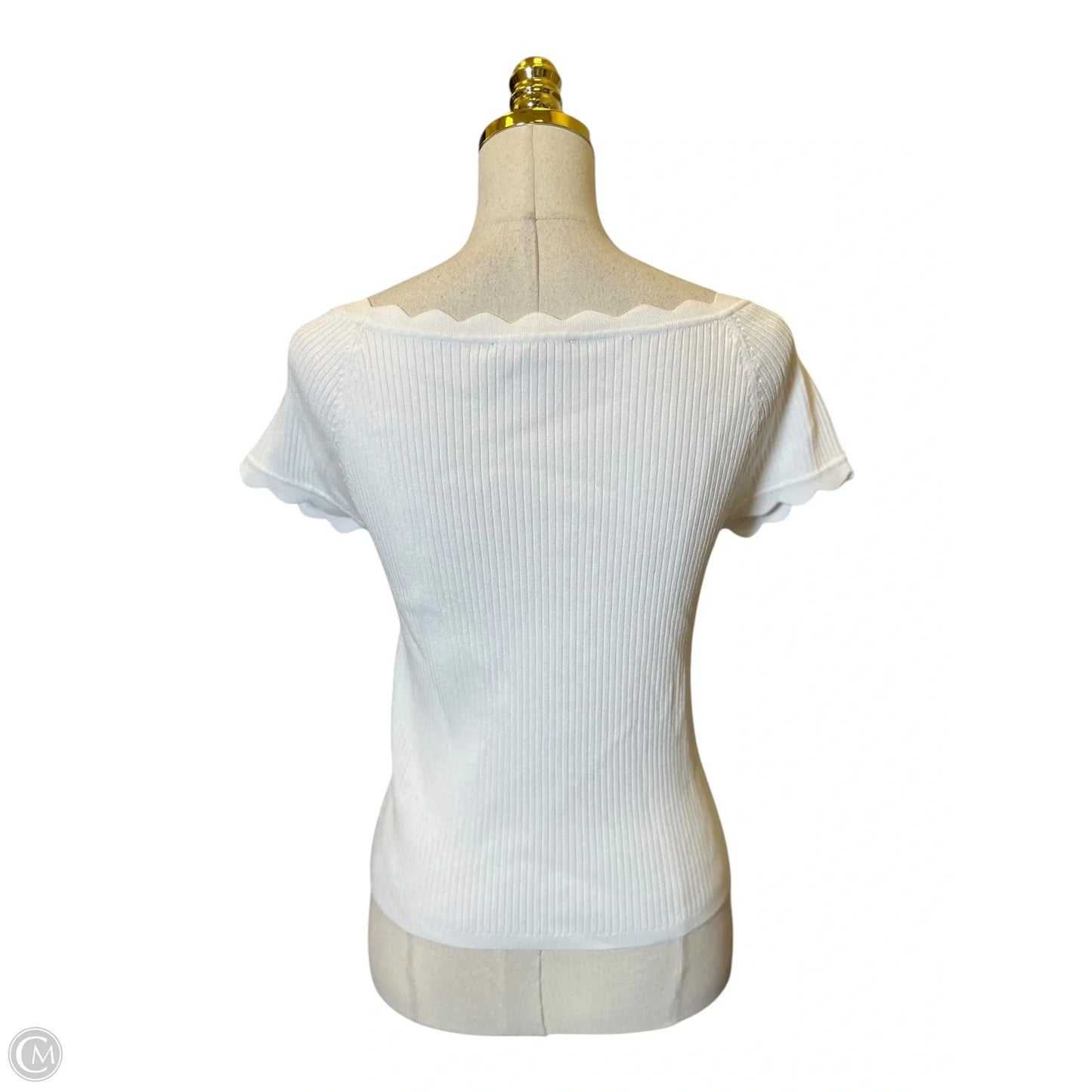 Top Short Sleeve By Ann Taylor In White, Size: M