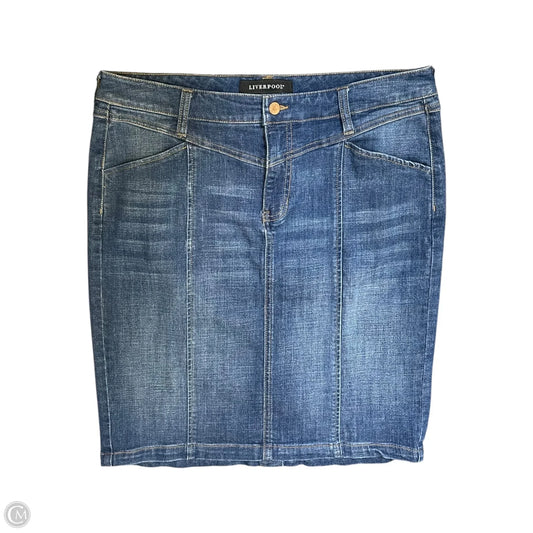 Skirt Maxi By Liverpool In Blue Denim, Size: 12