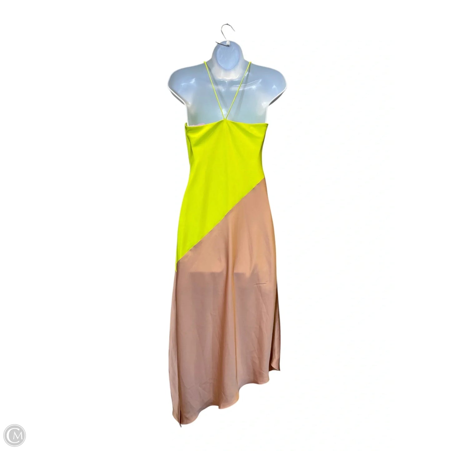 Dress Casual Midi By Clothes Mentor In Tan & Yellow, Size: 0