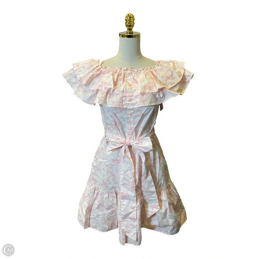Dress Casual Midi By Clothes Mentor In Pink & White, Size: Xxs