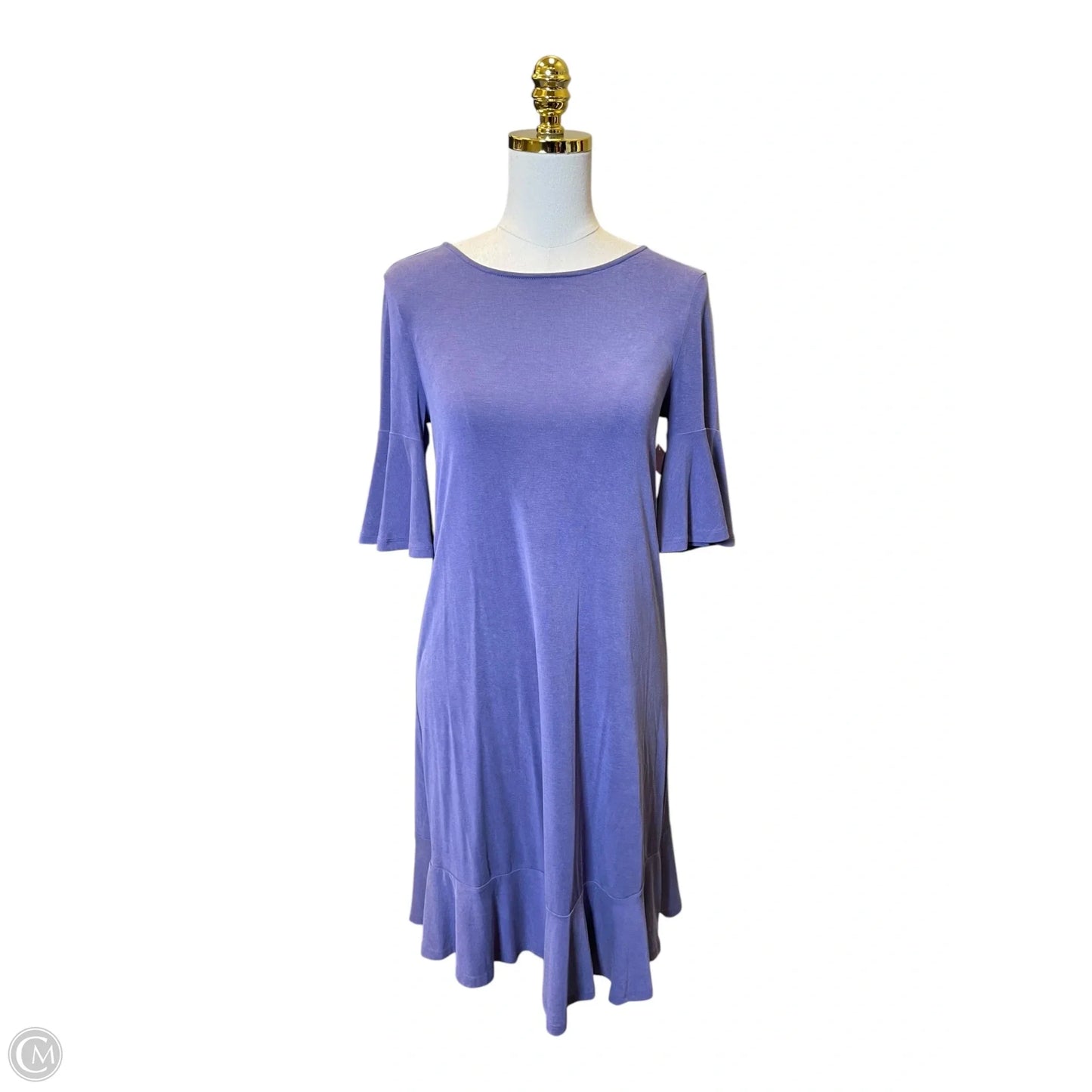 Dress Casual Midi By Anthropologie In Purple, Size: Xs