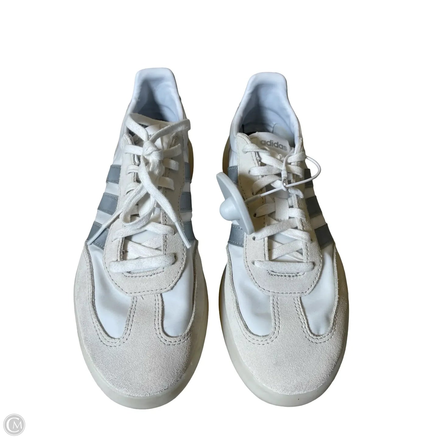 Shoes Sneakers By Adidas In Grey & White, Size: 8