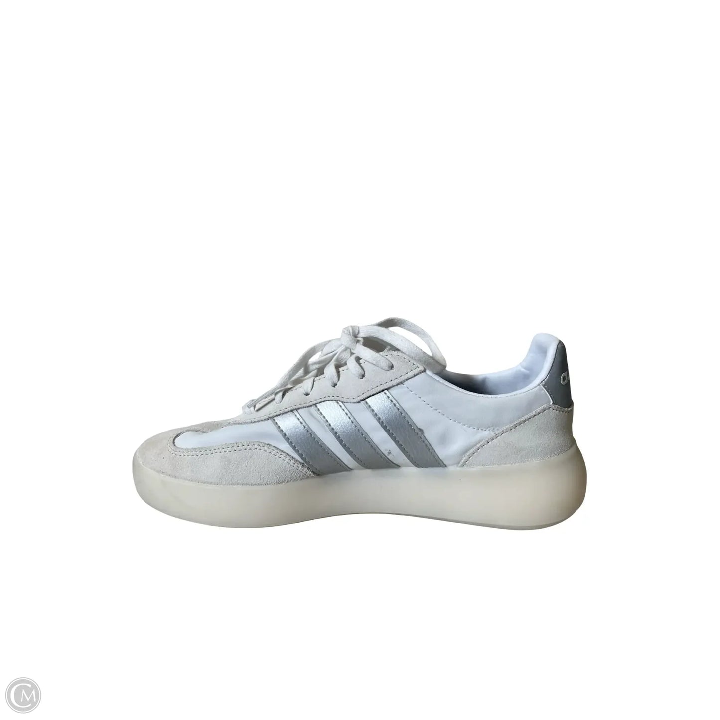 Shoes Sneakers By Adidas In Grey & White, Size: 8
