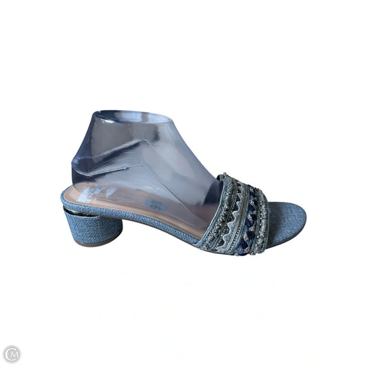 Shoes Heels Block By London Fog In Blue & Silver, Size: 9.5
