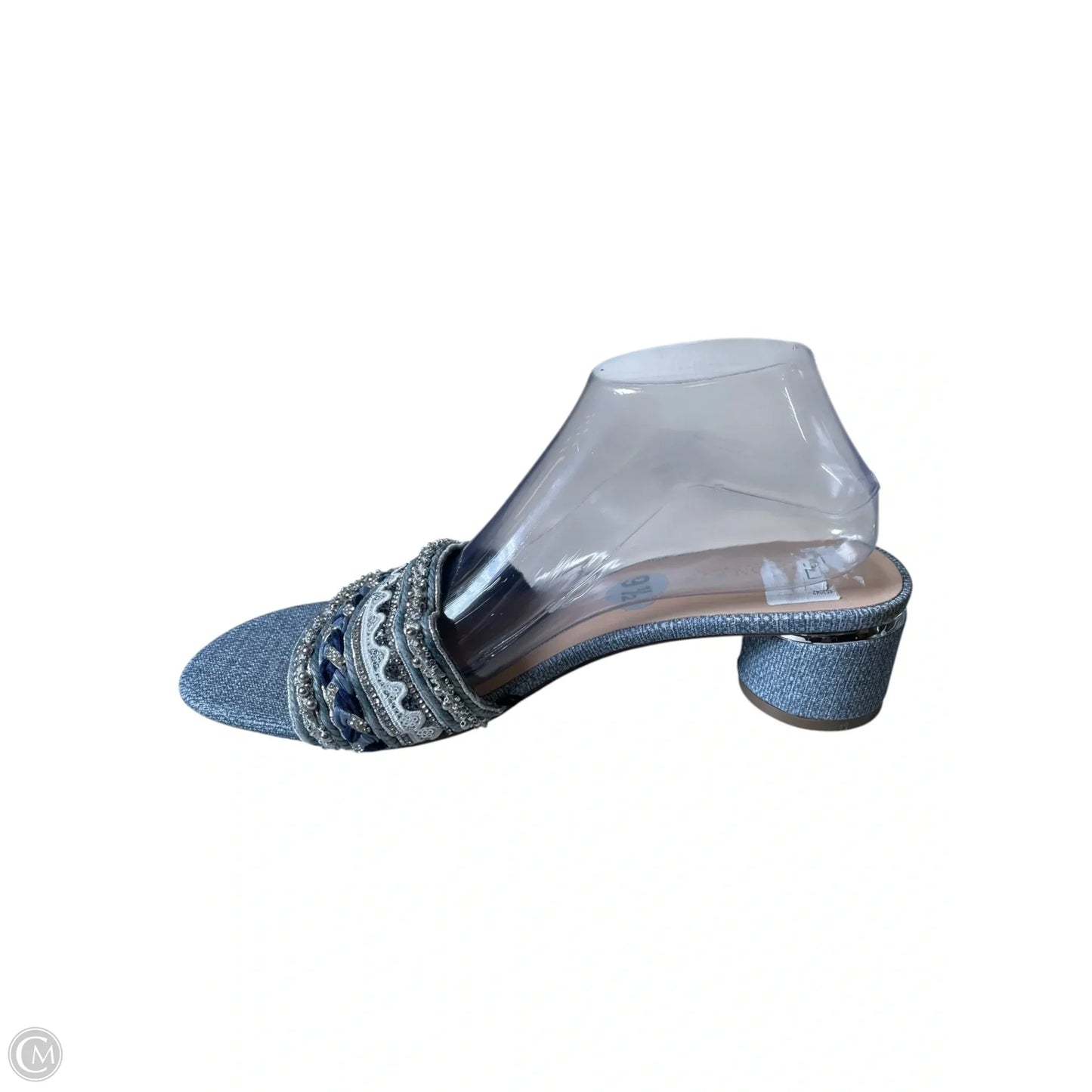 Shoes Heels Block By London Fog In Blue & Silver, Size: 9.5