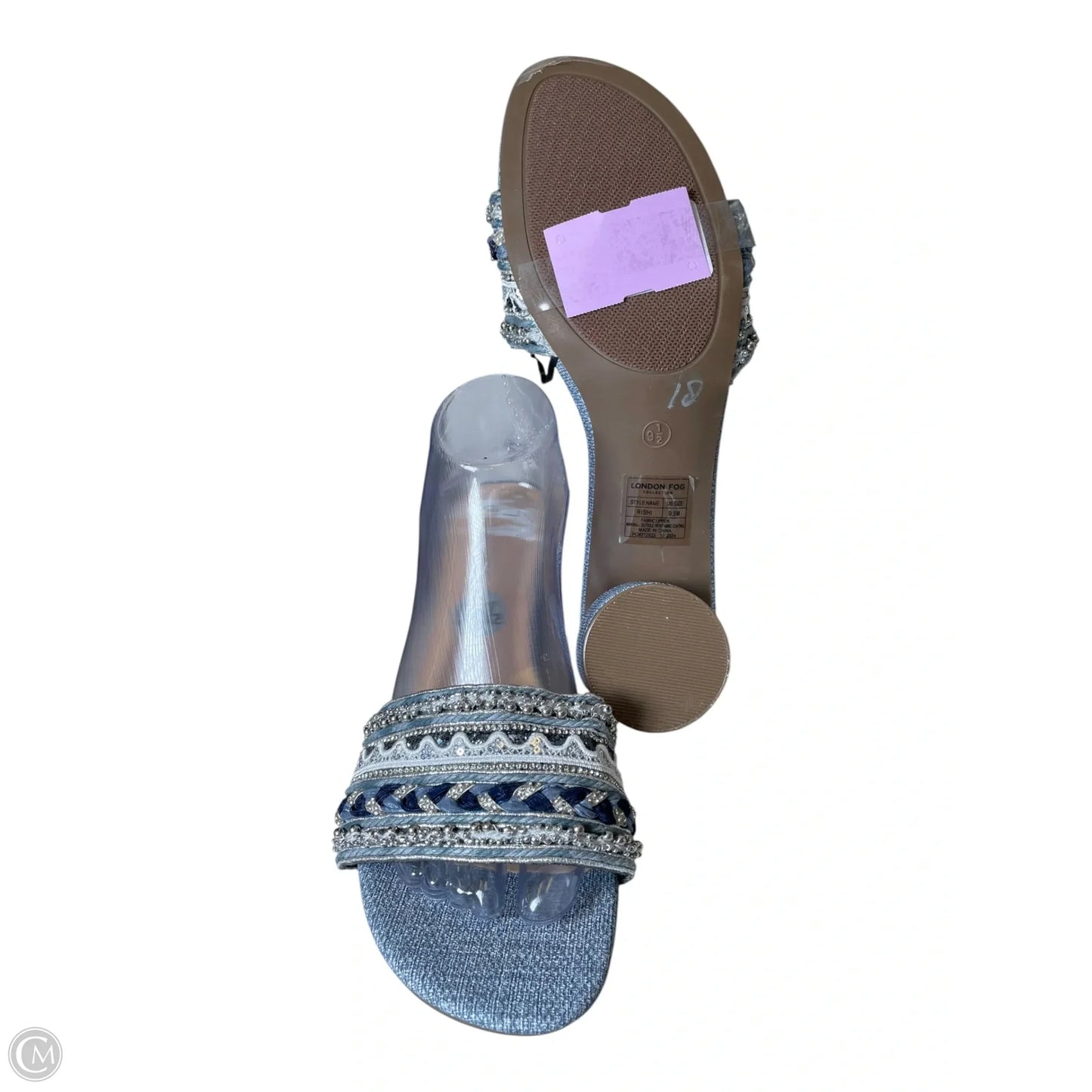 Shoes Heels Block By London Fog In Blue & Silver, Size: 9.5