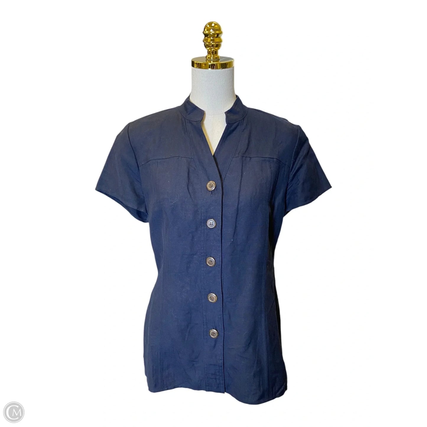 Top Short Sleeve By Talbots In Navy, Size: 10
