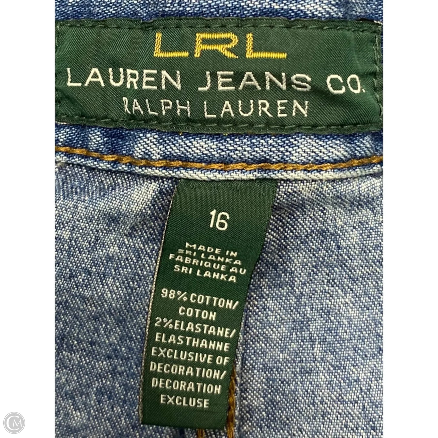 Jeans Straight By Lauren Jeans Co In Blue Denim, Size: 16