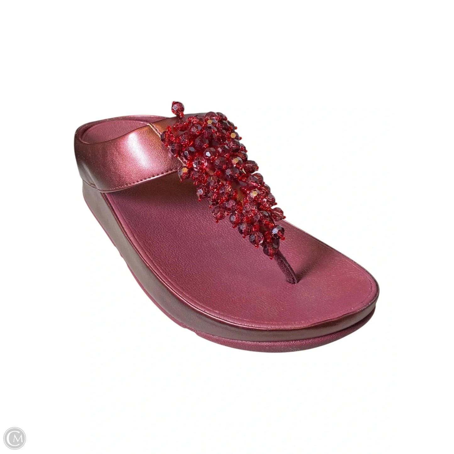 Sandals Heels Wedge By Fitflop In Maroon, Size: 7