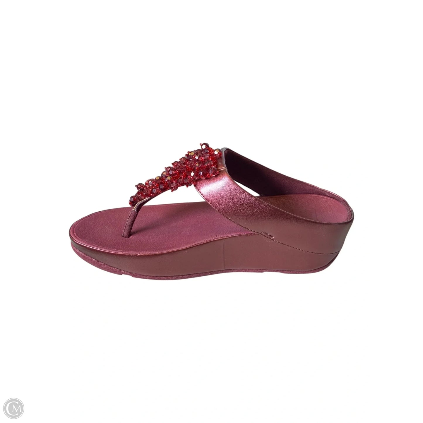 Sandals Heels Wedge By Fitflop In Maroon, Size: 7