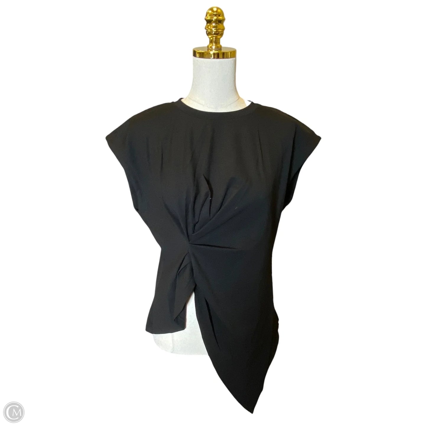 Top Short Sleeve By Gracia In Black, Size: Xl