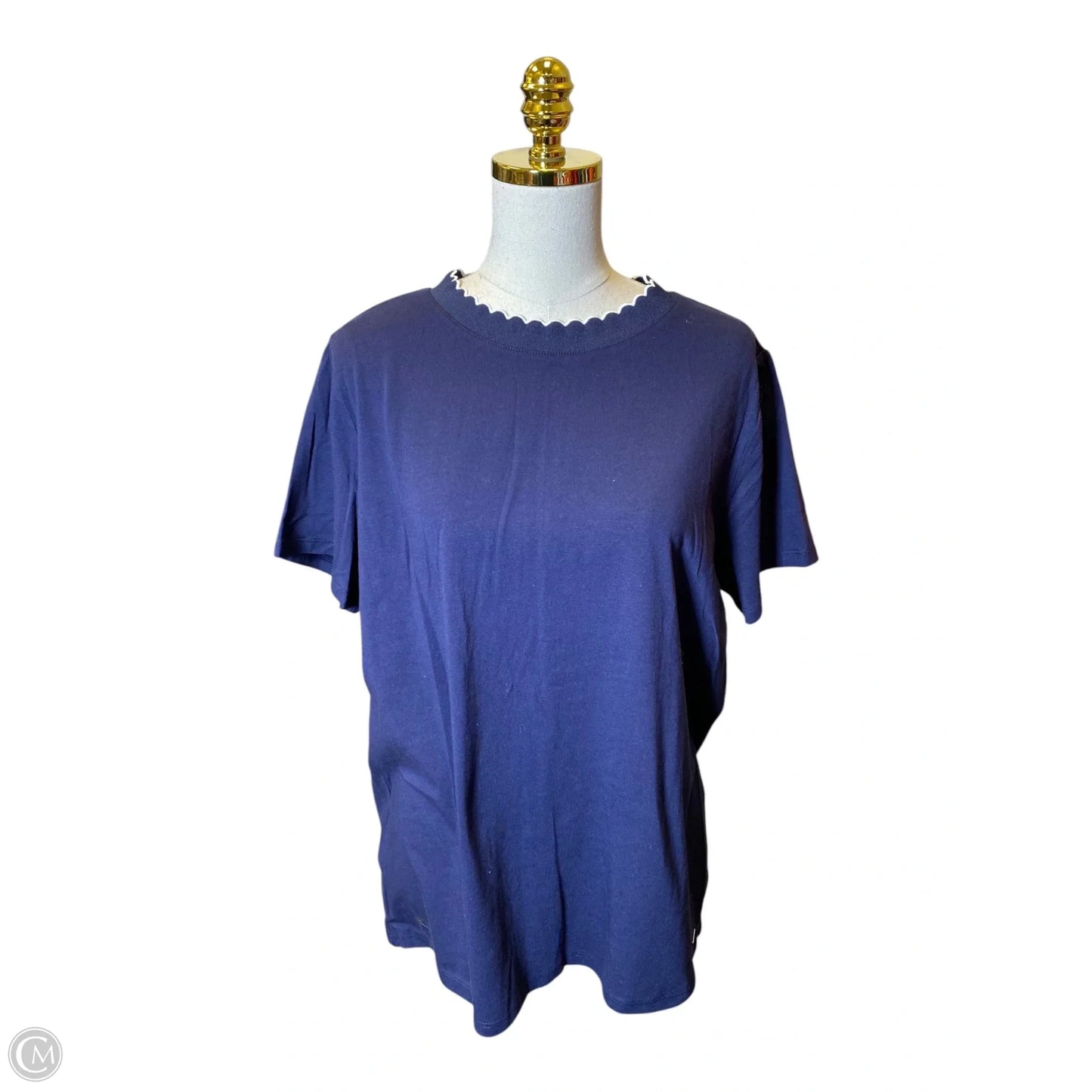 Top Short Sleeve By Anne Klein In Navy, Size: Xl