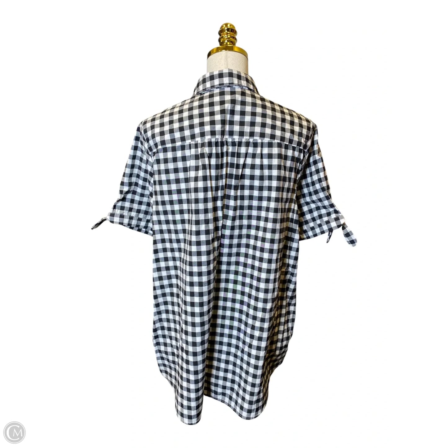 Top Short Sleeve By Romans In Plaid Pattern, Size: 18