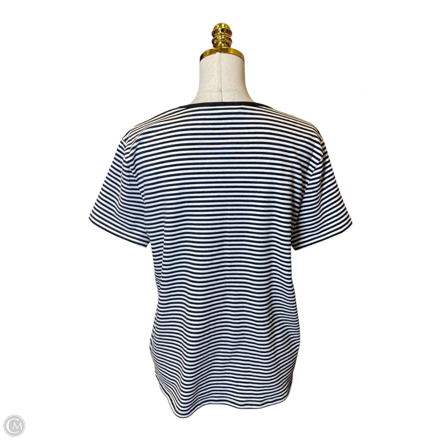 Top Short Sleeve By Lauren By Ralph Lauren In Striped Pattern, Size: 2x