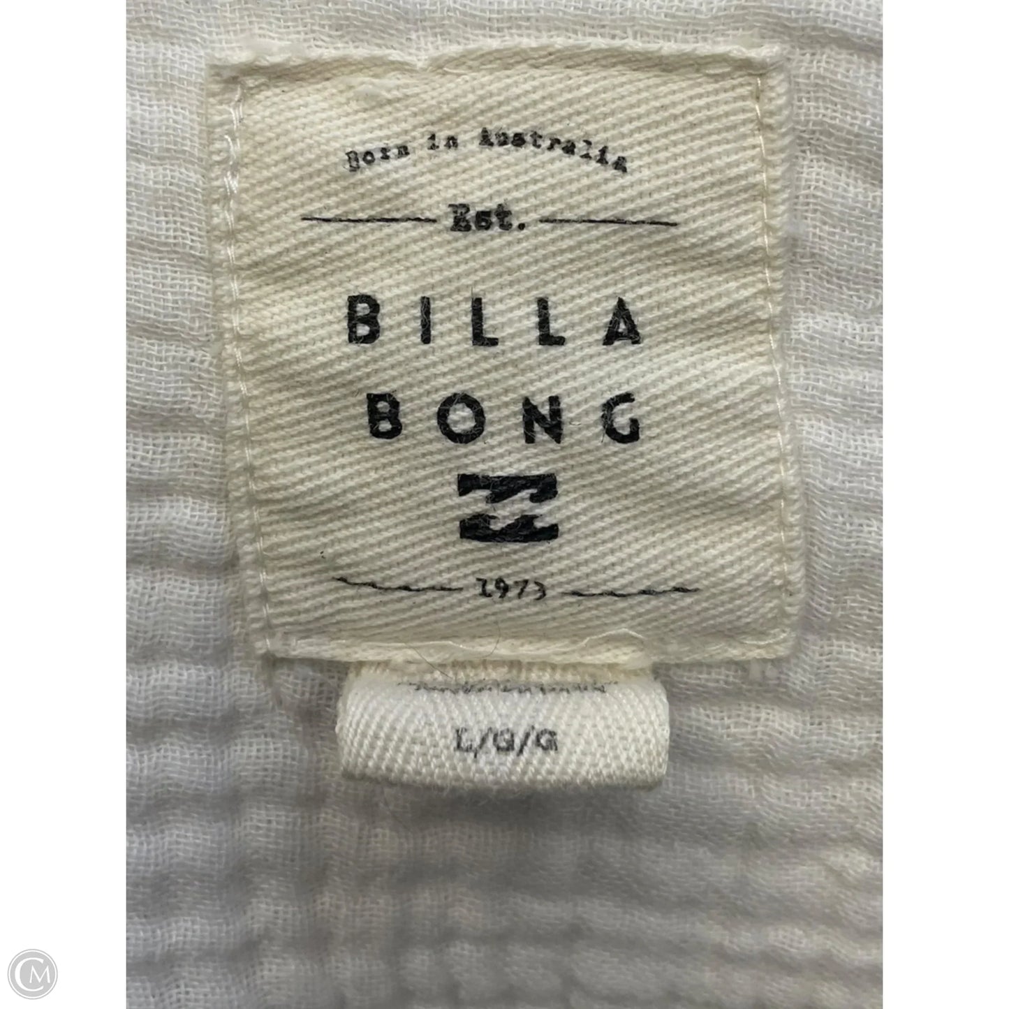 Blouse Long Sleeve By Billabong In White, Size: L