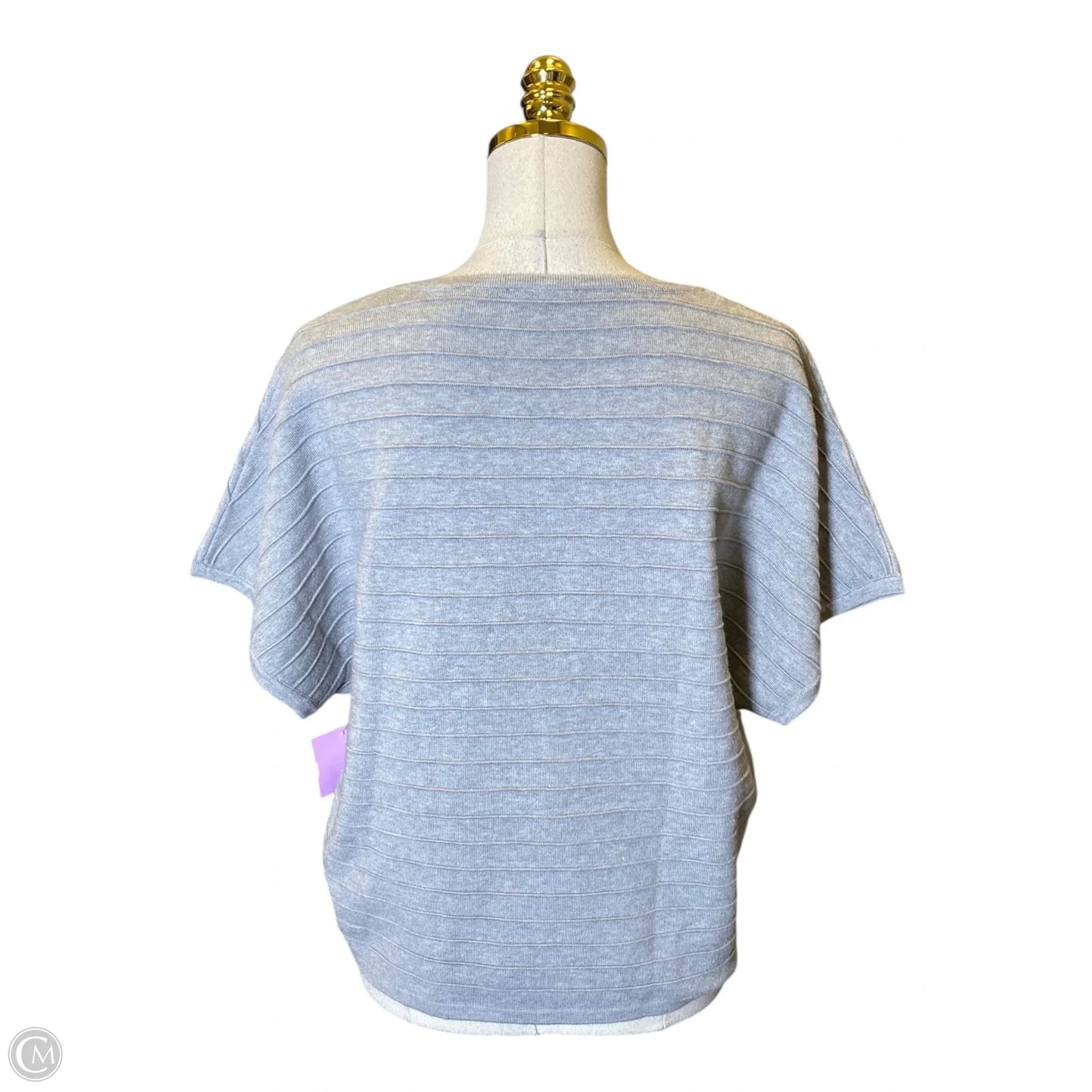 Top Short Sleeve By Tahari In Grey, Size: Xl