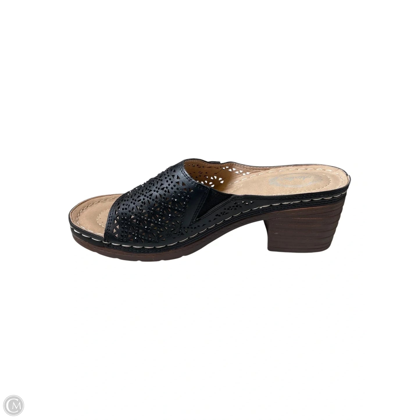 Sandals Heels Block By Clothes Mentor In Black, Size: 8