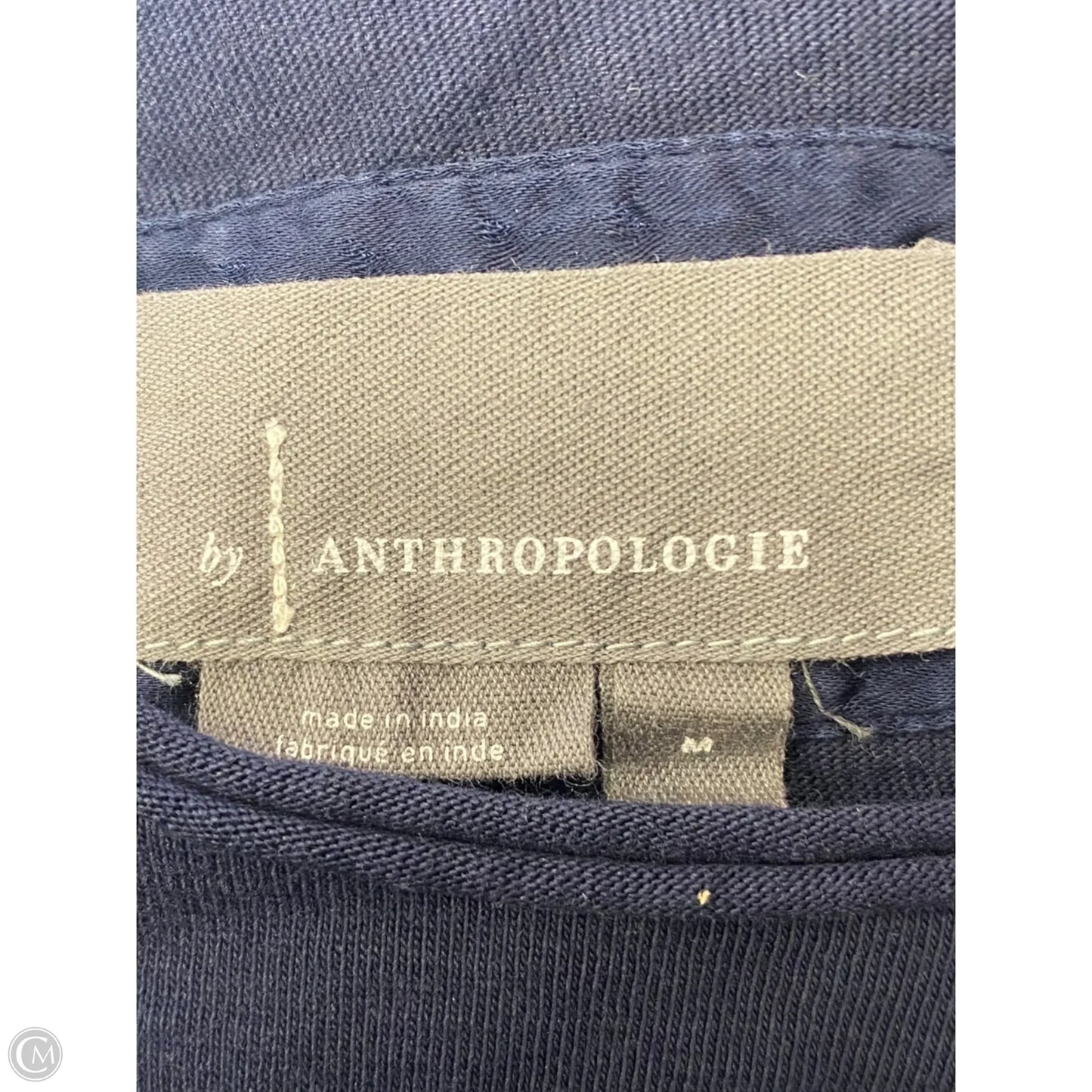 Blouse Short Sleeve By Anthropologie In Navy, Size: M