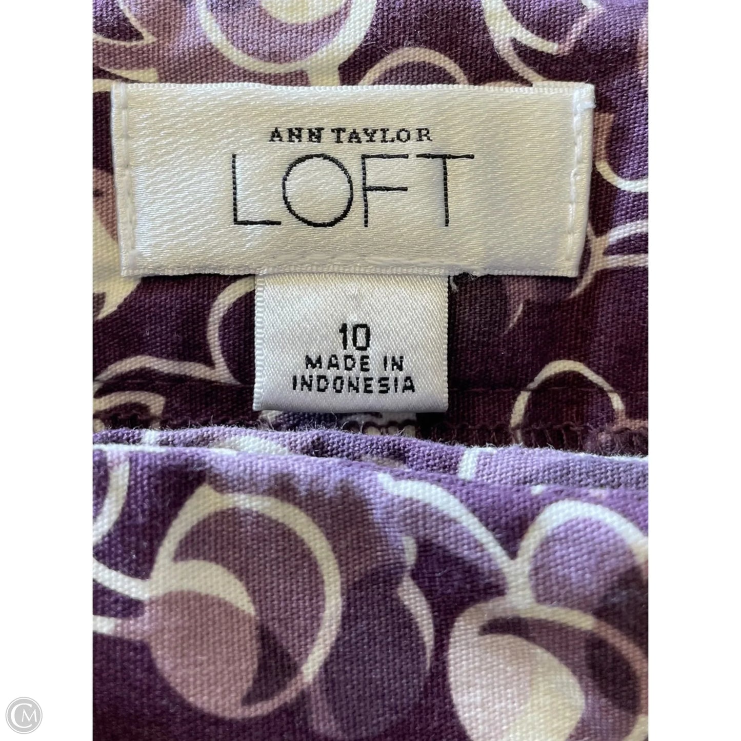 Skirt Midi By Loft In Purple & White, Size: 10