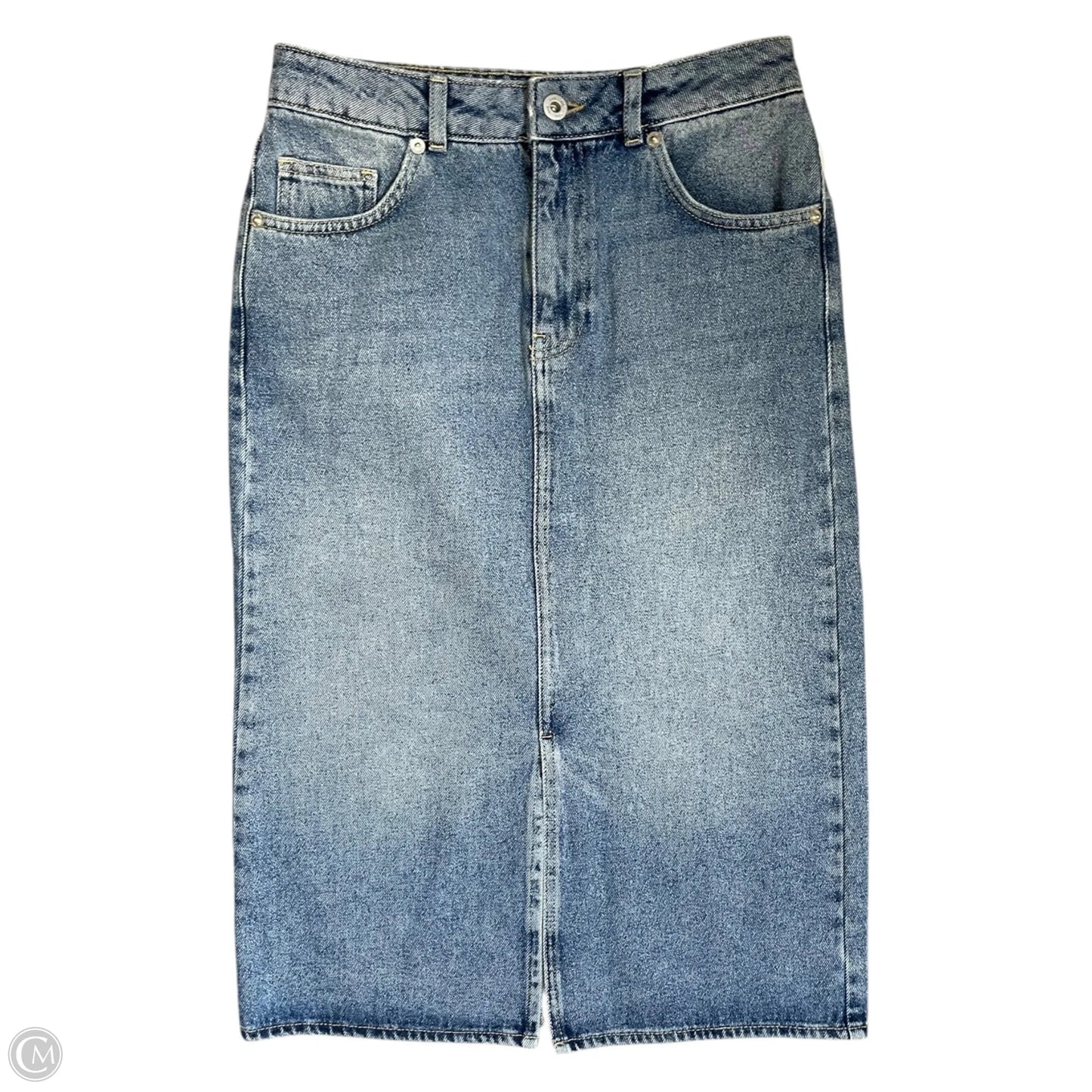 Skirt Midi By Clothes Mentor In Blue Denim, Size: Xs