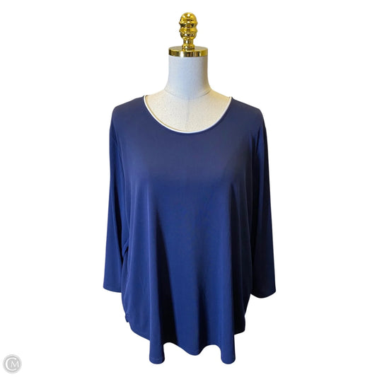 Top Long Sleeve By Easywear By Chicos In Blue & White, Size: Xl