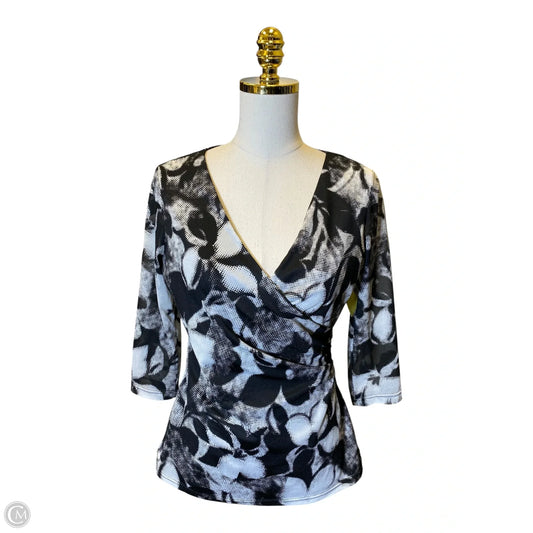 Blouse 3/4 Sleeve By Coldwater Creek In Black & White, Size: S