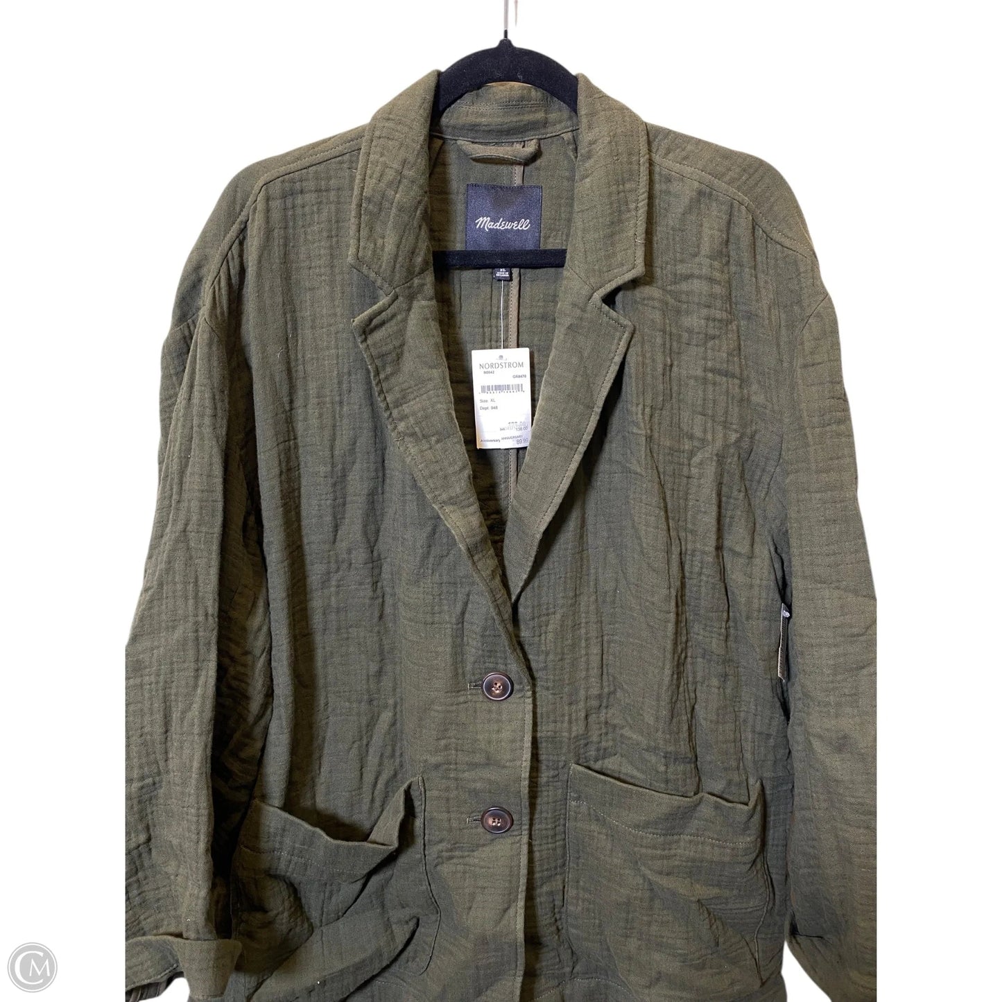 Top Long Sleeve By Madewell In Green, Size: Xl