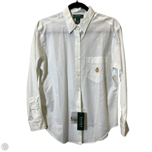 Blouse Long Sleeve By Ralph Lauren In White, Size: 6