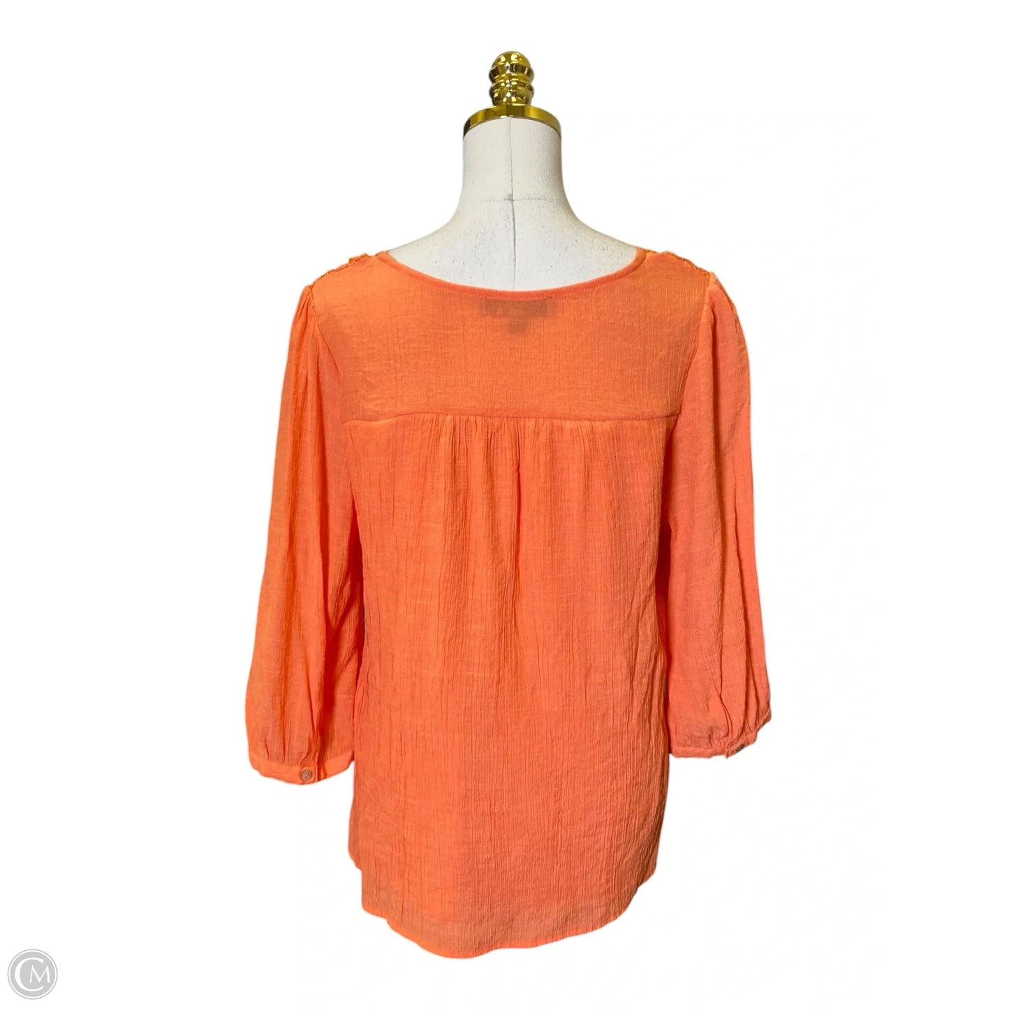 Blouse Long Sleeve By Figuero & Flower In Orange, Size: L