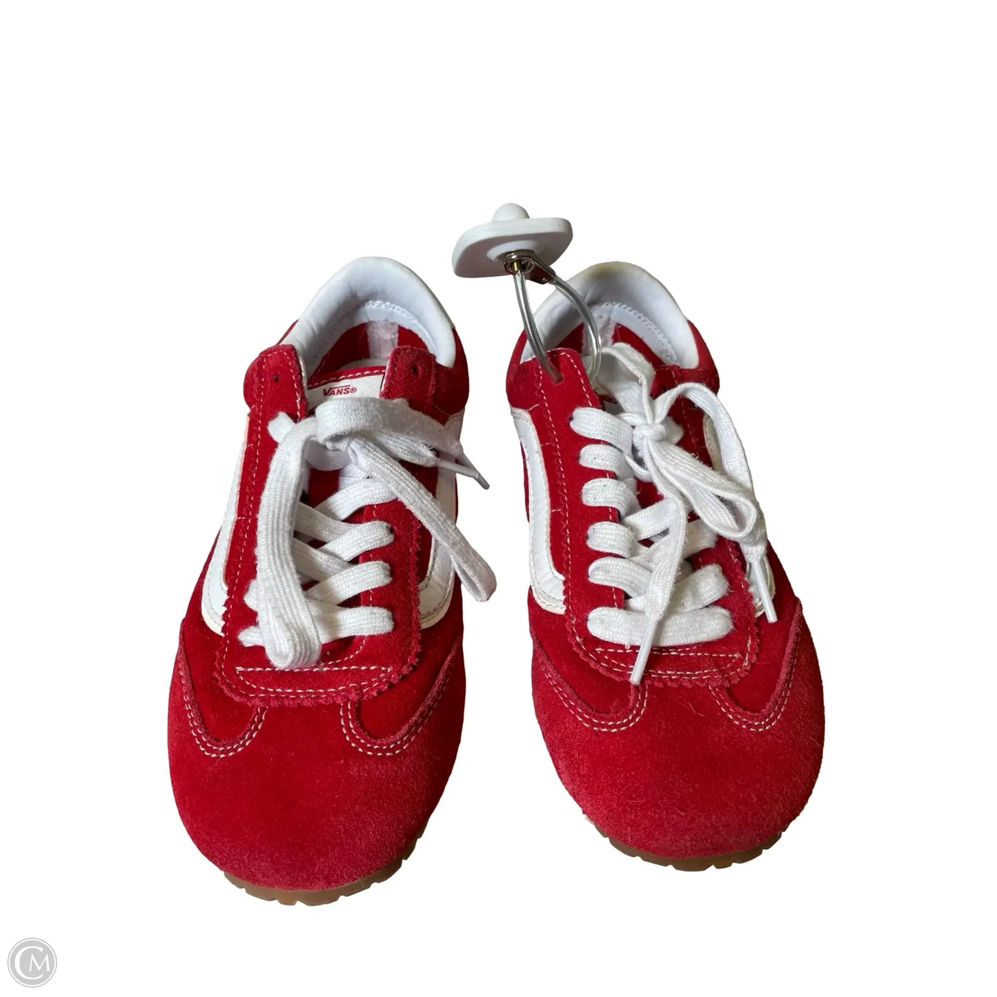 Shoes Sneakers By Vans In Red & White, Size: 7